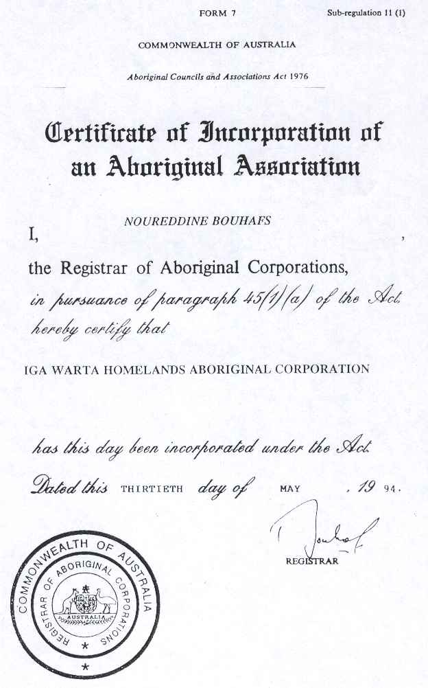 certificate of Incorporation